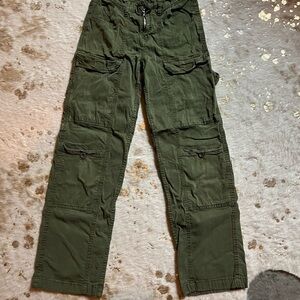 Green Straight Leg Jeans with Durable Fabric